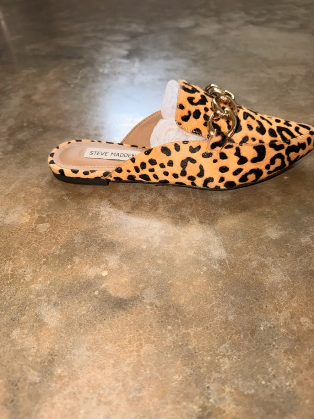 Steve Madden Leopard-Print Pointed Mule with Gold Chain - Size 6.5 - NWOT - Picture 12 of 15